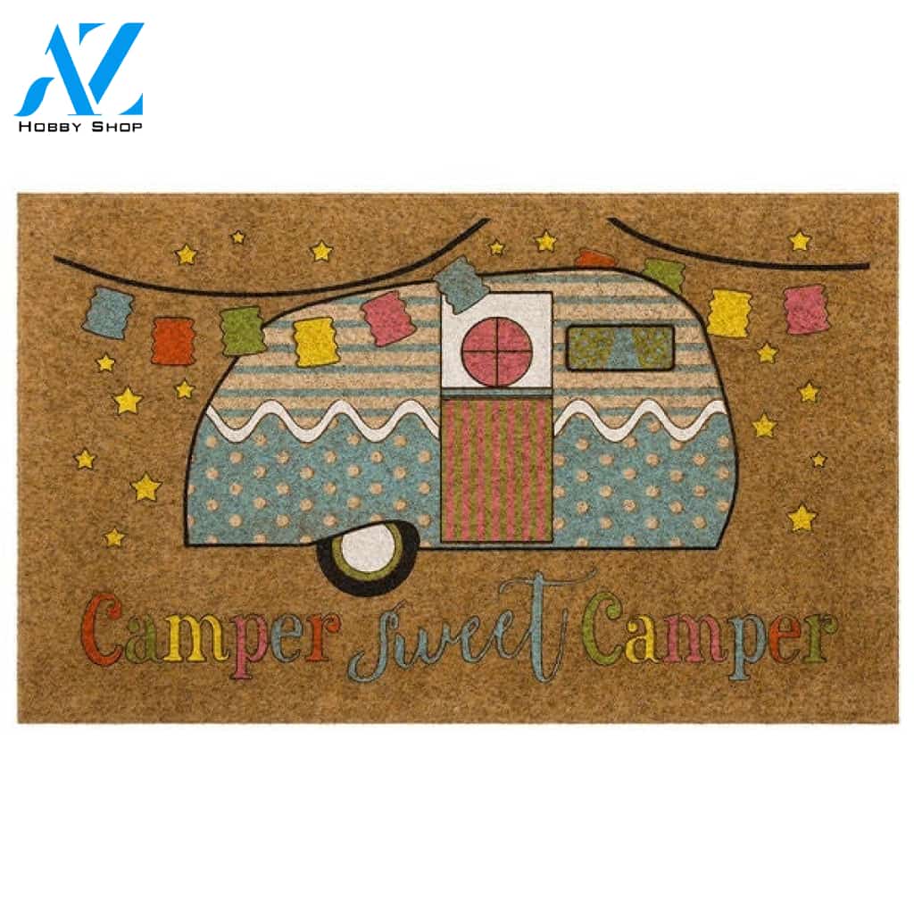Camper Sweet Camper Doormat Welcome Mat House Warming Gift Home Decor Funny Doormat Gift Idea