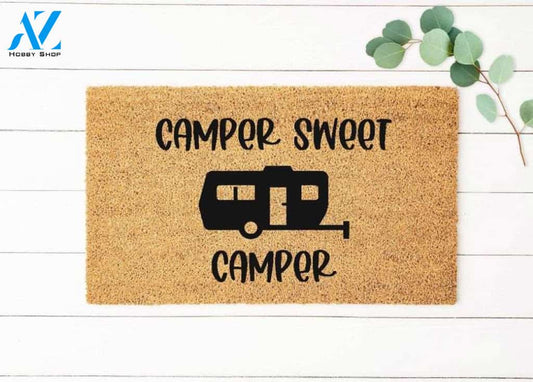 Camper Sweet Camper, RV Door Mat, Funny Doormat, Camper Doormat, Camping Door Mat, Camping Decor, Fathers Day Gifts For Dad, Grandparents