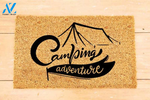 Personalized Name Family House Camping Adventure Doormat Welcome Mat House Warming Gift Home Decor Funny Doormat Gift Idea