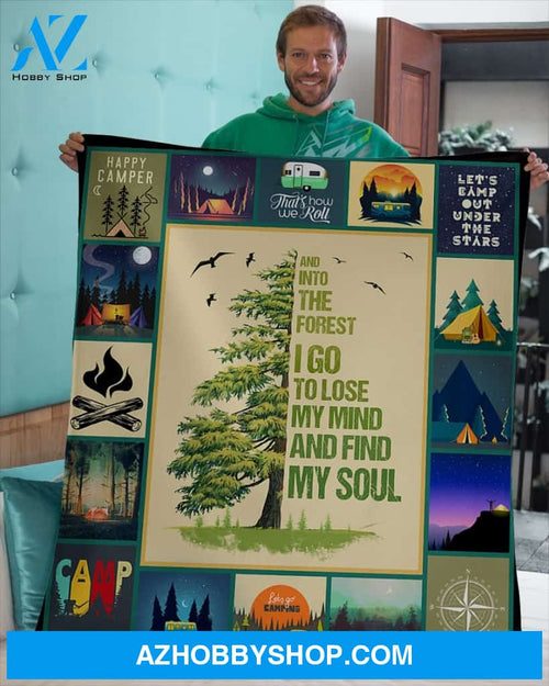 Camping Blanket Into The Forest Fleece Blanket