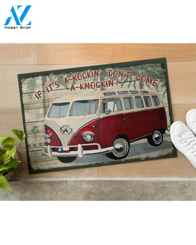 Camping Car If It's A-Rockin' Doormat Indoor and Outdoor Doormat Warm House Gift Welcome Mat Gift For Camping Lovers Birthday Gift