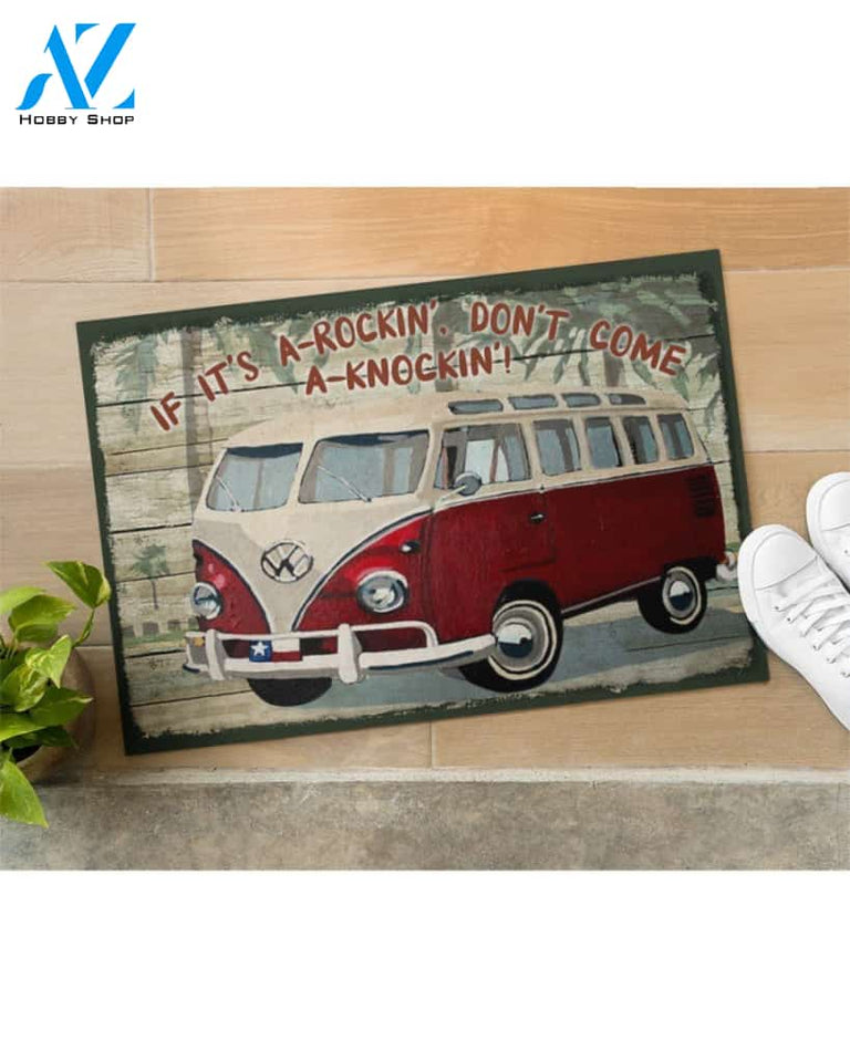 Camping Car If It's A-Rockin' Doormat Indoor and Outdoor Doormat Warm House Gift Welcome Mat Gift For Camping Lovers Birthday Gift