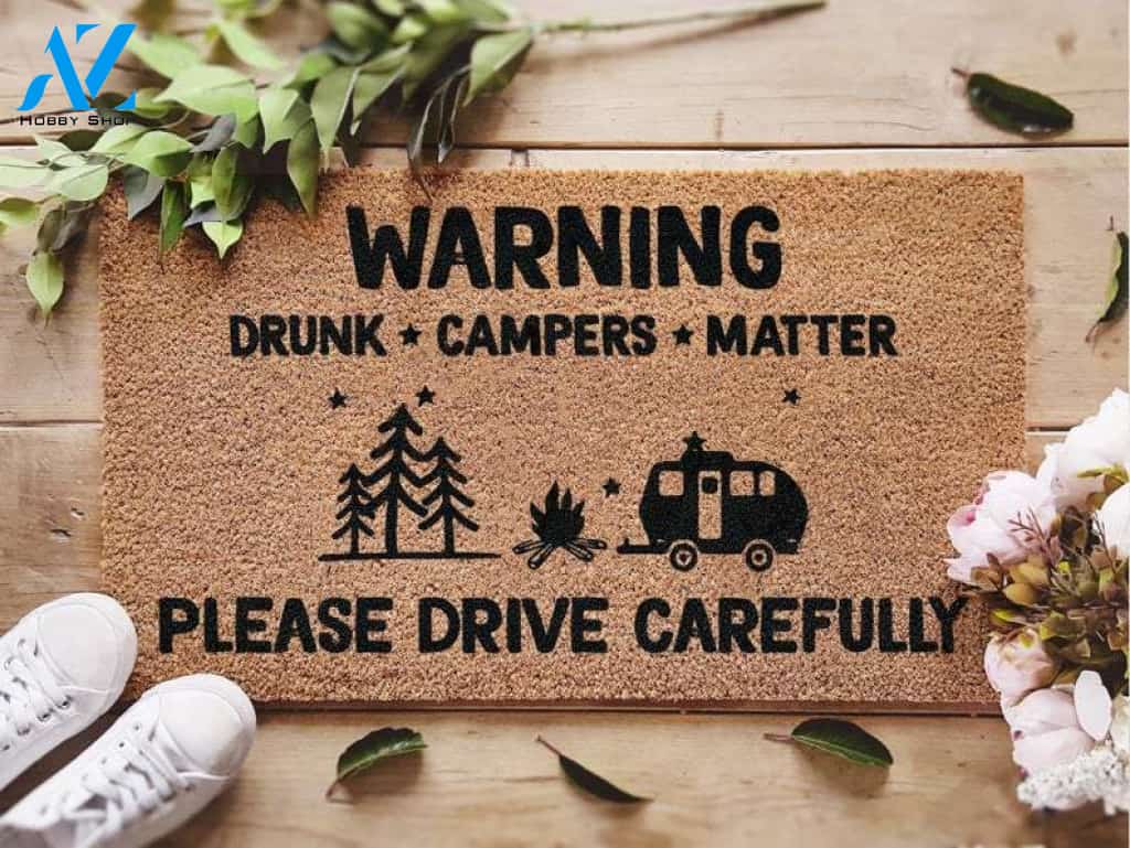 Camping Caravan Door Mat - Campervan Gift - Housewarming Gifts - RV Decor - Camper Mat - Adventure Gift - Custom Family Welcome Doormat