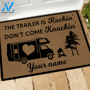 Camping Custom Doormat If the Trailer is Rockin' Don't Come Knockin' | WELCOME MAT | HOUSE WARMING GIFT