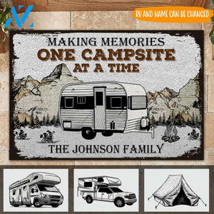 Camping Custom Doormat Making Memories One Campsite At A Time Personalized Gift | WELCOME MAT | HOUSE WARMING GIFT