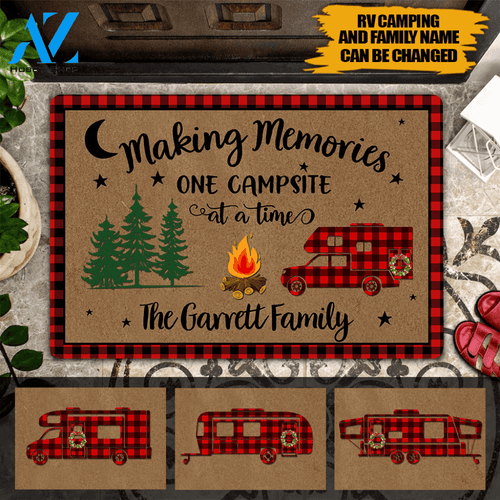 Camping Doormat Customized Family Name Making Memories | WELCOME MAT | HOUSE WARMING GIFT