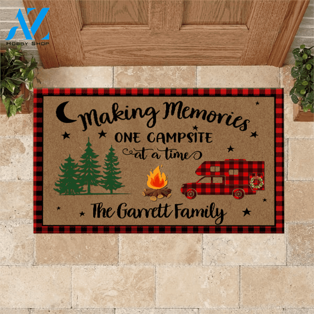 Camping Doormat Customized Family Name Making Memories | WELCOME MAT | HOUSE WARMING GIFT