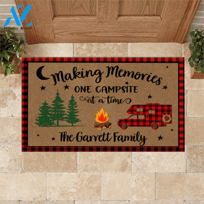 Camping Doormat Customized Family Name Making Memories | WELCOME MAT | HOUSE WARMING GIFT