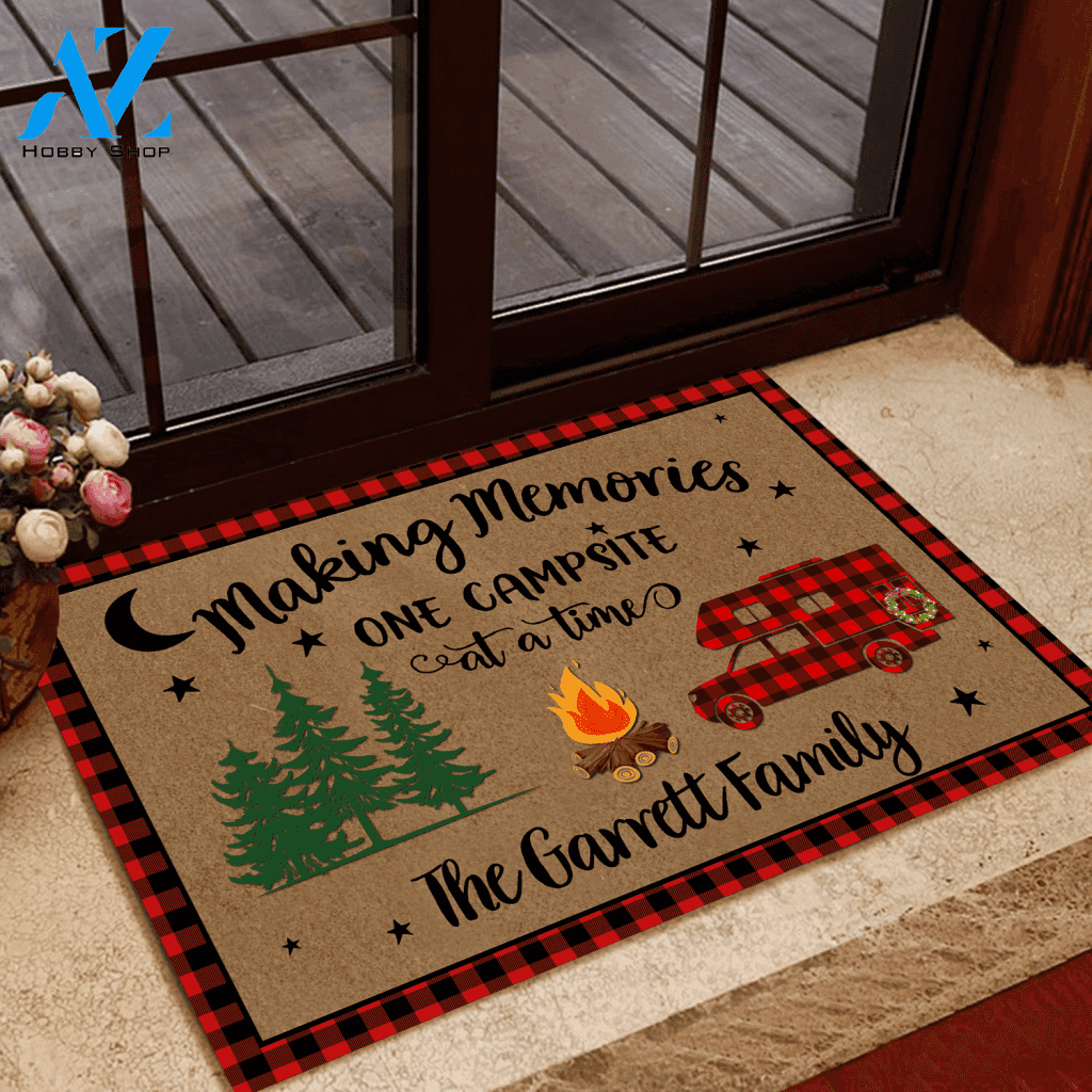 Camping Doormat Customized Family Name Making Memories | WELCOME MAT | HOUSE WARMING GIFT