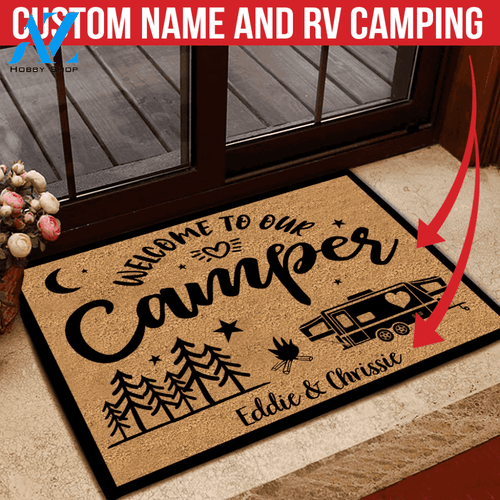 Camping Doormat Customized Name And RV Welcome To Our Camper | WELCOME MAT | HOUSE WARMING GIFT