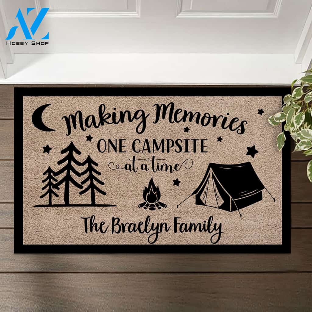 Camping Doormat - Making Memories One Campsite At a Time Vr2 M0402 - TRHN | Welcome Mat | House Warming Gift