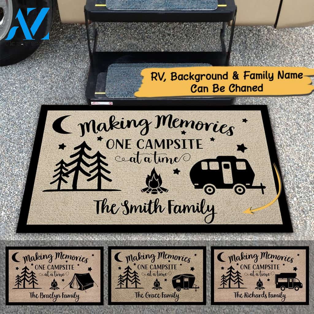 Camping Doormat - Making Memories One Campsite At a Time Vr2 M0402 - TRHN | Welcome Mat | House Warming Gift