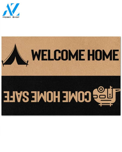 Personalized Name Family House Camping Doormat Welcome Home Come Home Safe Doormat, Gift For Camping Lovers, Gift For Friend Family Decor Warm House Gift Welcome Mat