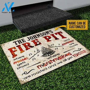 Camping Fire Pit Get Toasted Custom Doormat, Campsite Decoration