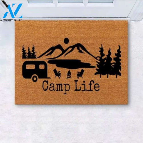 Personalized Name Family House Camping Funny Doormat - Camp Life Indoor And Outdoor Doormat Welcome Mat House Warming Gift Home Decor Funny Doormat Gift Idea