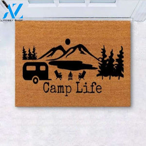 Personalized Name Family House Camping Funny Doormat - Camp Life Indoor And Outdoor Doormat Welcome Mat House Warming Gift Home Decor Funny Doormat Gift Idea