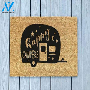 Personalized Name Family House Camping Funny Doormat - Happy Campers Doormat Welcome Mat House Warming Gift Home Decor Funny Doormat Gift Idea