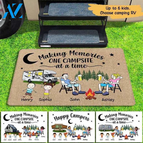Camping Happy Campers Stick Personalized Doormat, Customized Doormat, Welcome Door Mat, Makes A Perfect Gift
