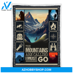 Camping Hiking The Mountains Go Camping Blanket Gift For Camping Lover Birthday Gift Home Decor Bedding Couch Sofa Soft and Comfy Cozy