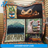 Camping I hate People Fleece Blanket
