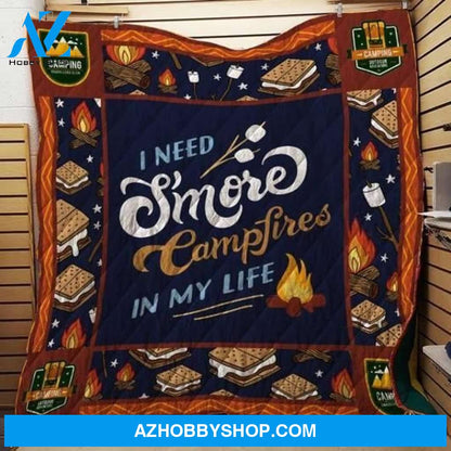 Camping I Need S?More Campfire Fleece Blanket