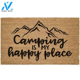 Camping Is My Happy Place Easy Clean Welcome DoorMat | Felt And Rubber | DO1739
