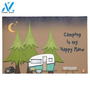 Camping Is My Happy Place Indoor and Outdoor Doormat Welcome Mat House Warming Gift Home Decor Funny Doormat Gift Idea