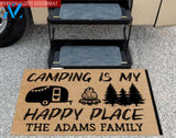 Camping Is My Happy Place, RVS Camping, Personalized Doormat