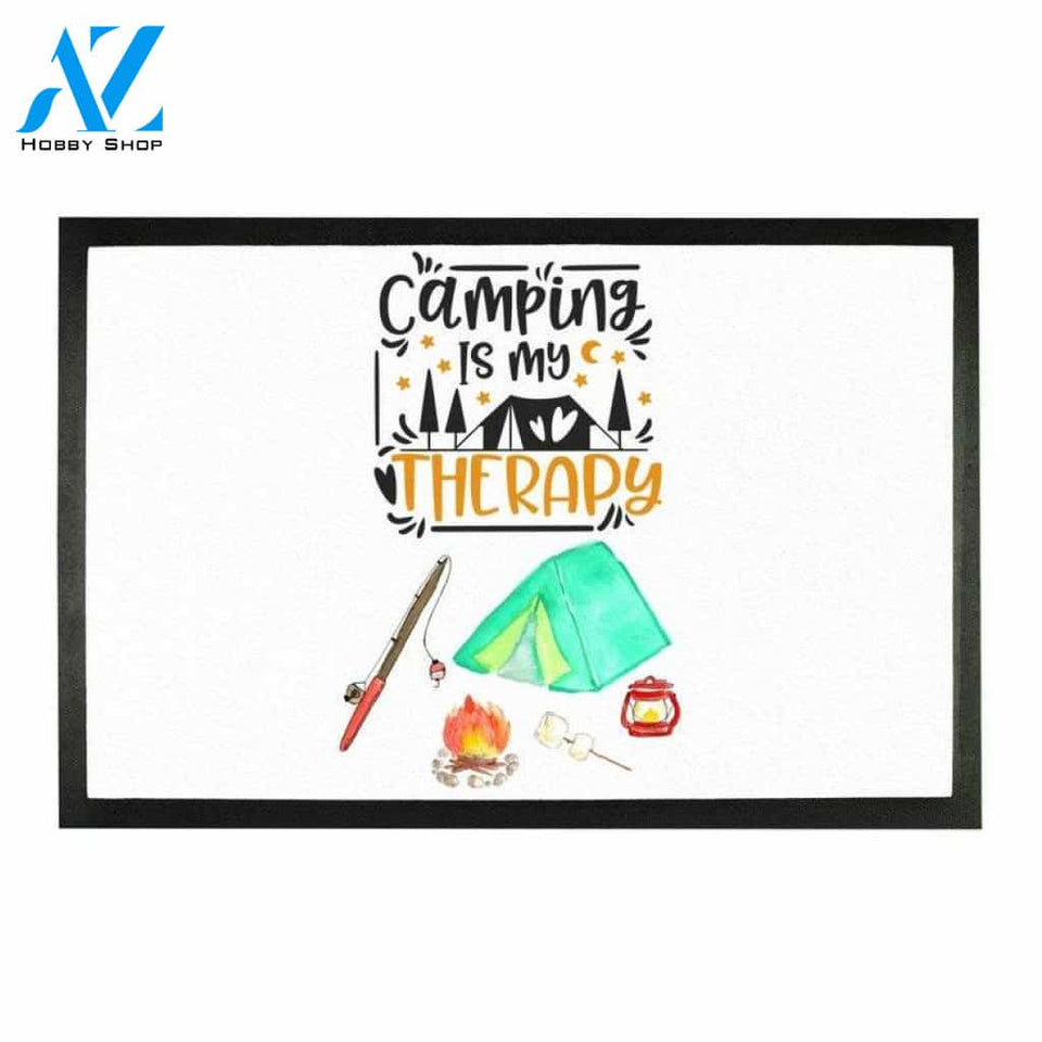 Personalized Name Family House Camping Is My Therapy Doormat Welcome Mat House Warming Gift Home Decor Funny Doormat Gift Idea