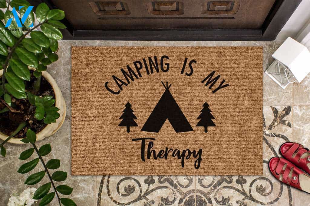 Camping is my Therapy Doormat | Welcome Mat | House Warming Gift