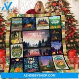Camping Is My Therapy Fleece Blanket