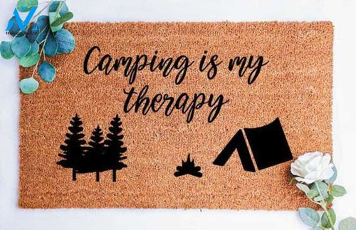 Personalized Name Family House Camping Is My Therapy Welcome Door Mat Welcome Mat House Warming Gift Home Decor Funny Doormat Gift Idea