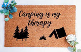 Personalized Name Family House Camping Is My Therapy Welcome Door Mat Welcome Mat House Warming Gift Home Decor Funny Doormat Gift Idea