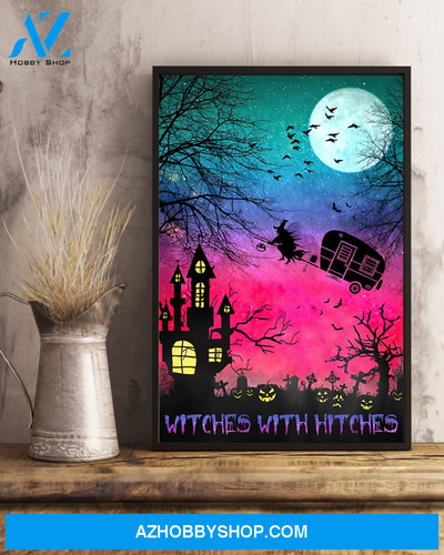 Camping Loves Poster Canvas Witches With Hitches Halloween Vintage Room Home Decor Wall Art Gifts Idea
