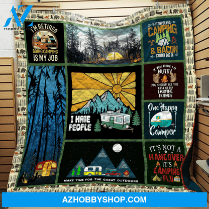 Camping Make Time For Great Outdoor Fleece Blanket