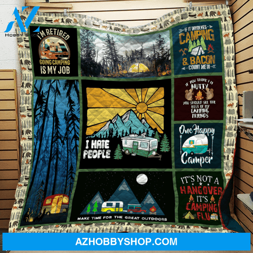 Camping Make Time For Great Outdoor Fleece Blanket