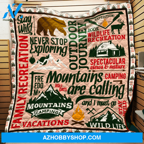 Camping Mountains are Calling Fleece Blanket