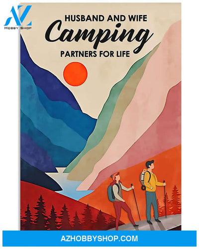 Camping Poster Husband And Wife Camping Partners For Life Wall Decor
