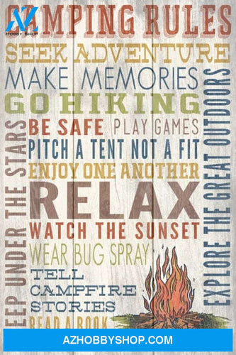 Camping Rules - Rustic Typography