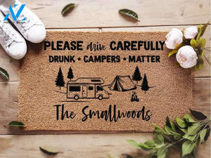 Camping RV Door Mat - Campervan Gift - Personalized Doormat - RV Decor - Camper Mat - Adventure Gift - Custom Family Name Doormat
