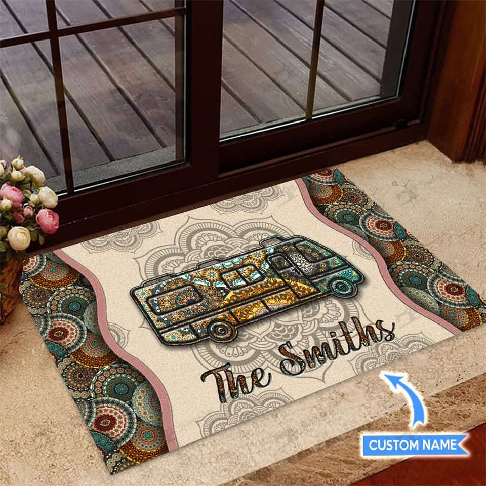 Camping Rv Personalized Custom Name Doormat Welcome Mat