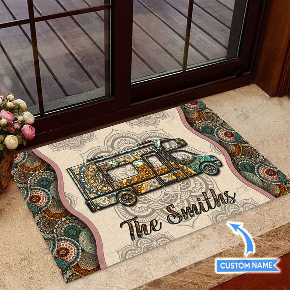 Camping Rv Personalized Custom Name Doormat Welcome Mat