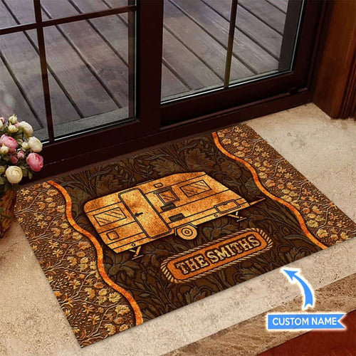 Camping Rv Personalized Custom Name Doormat Welcome Mat