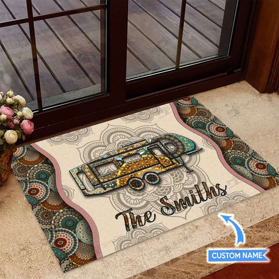 Camping Rv Personalized Custom Name Doormat Welcome Mat