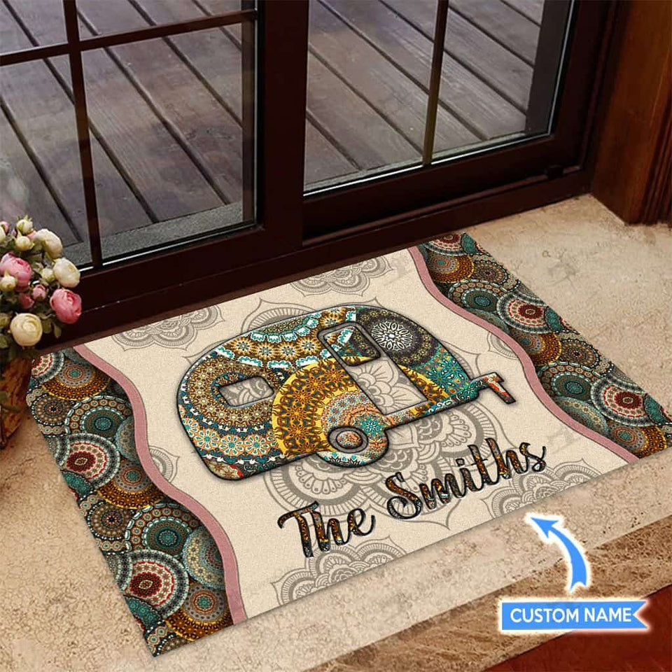 Camping Rv Personalized Custom Name Doormat Welcome Mat