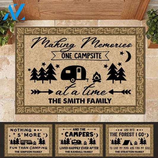 Camping Vintage Doormat Making Memories At Our Campsite Personalized Doormat