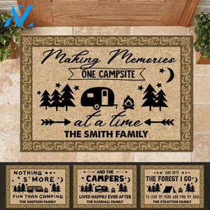 Camping Vintage Doormat Making Memories At Our Campsite Personalized Doormat