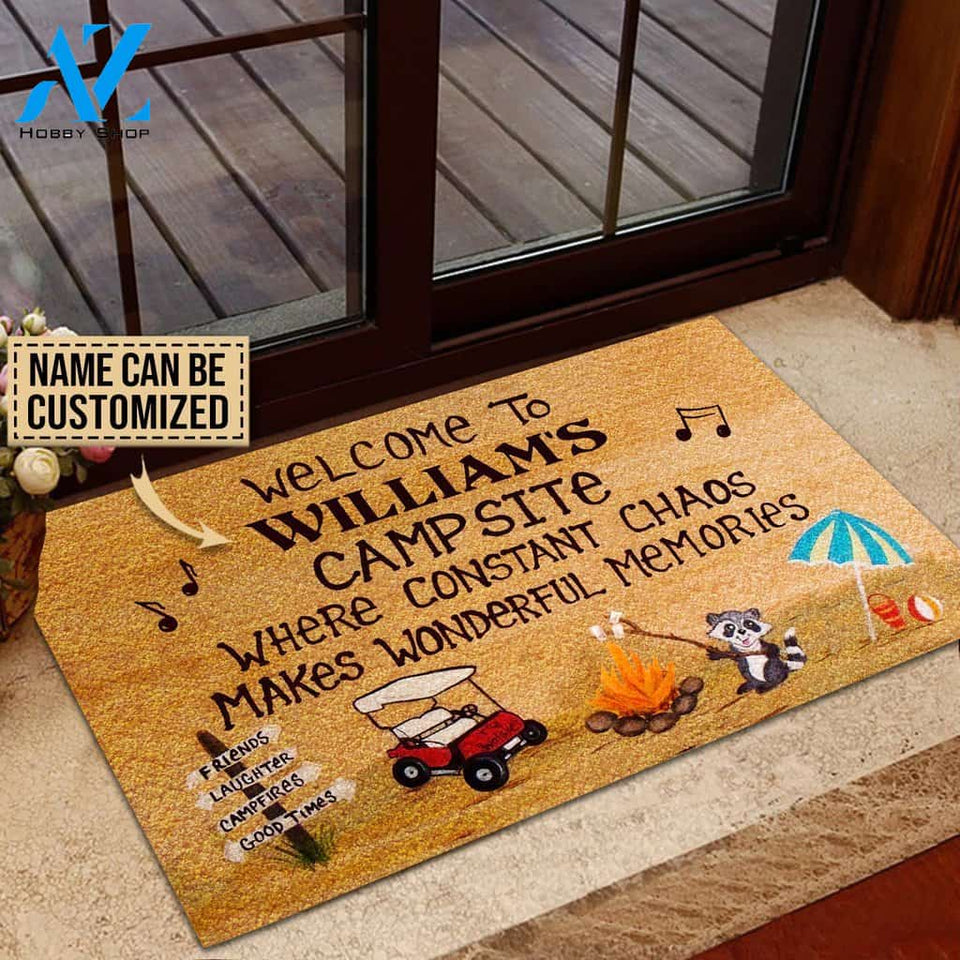 Camping Welcome To Campsite Custom Doormat | Welcome Mat | House Warming Gift
