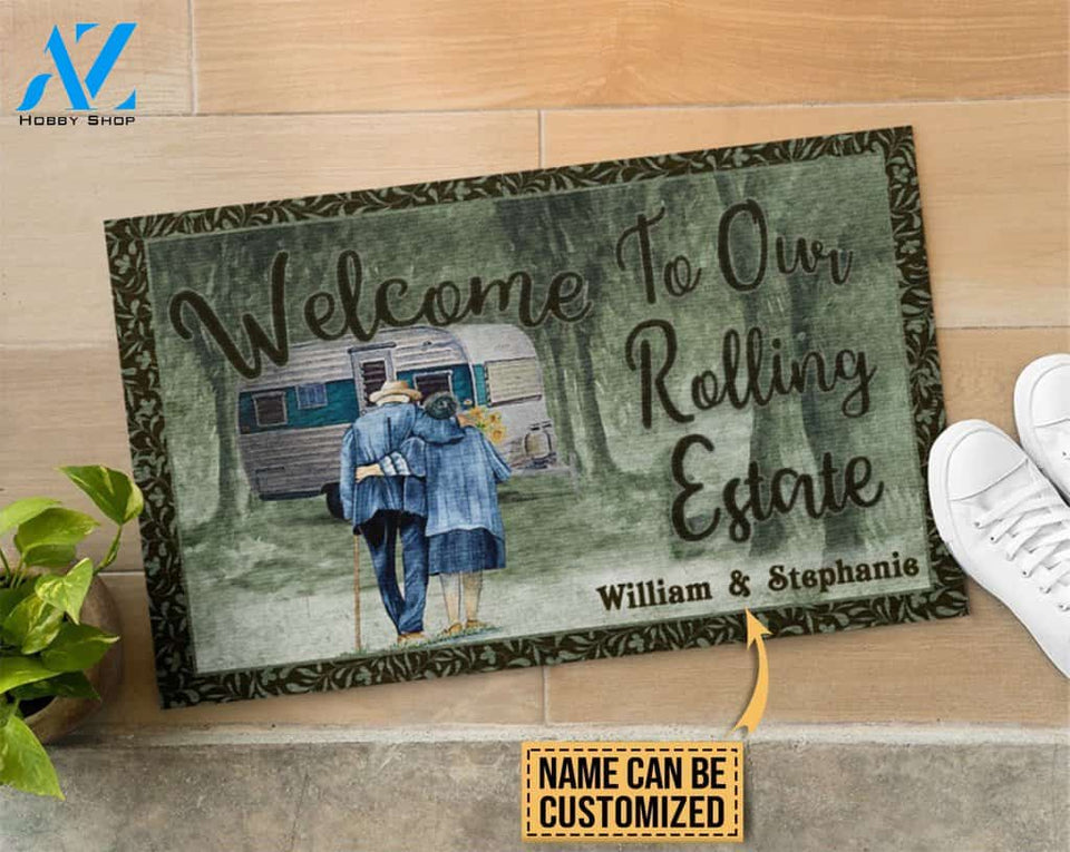 Camping Welcome To Our Rolling Estate Custom Doormat | Welcome Mat | House Warming Gift