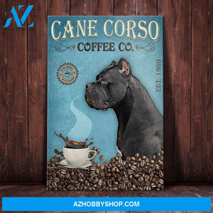 Cane Corso Dog Coffee Company Canvas Wall Art, Wall Decor Visual Art